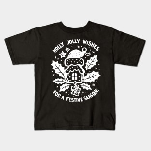 Holly Jolly Wishes for a Festive Season Kids T-Shirt